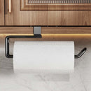 Metal No-punch Roll Paper Rack for Kitchen Cabinet Cling Film Storage Rack-Black-5