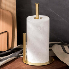Stainless Steel Double Pole Paper Towel Holder-Gold - 0