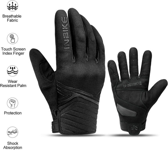 Breathable Mesh Motorcycle Gloves Touchscreen with TPR Palm Pad Hard Knuckle-Black-XLarge