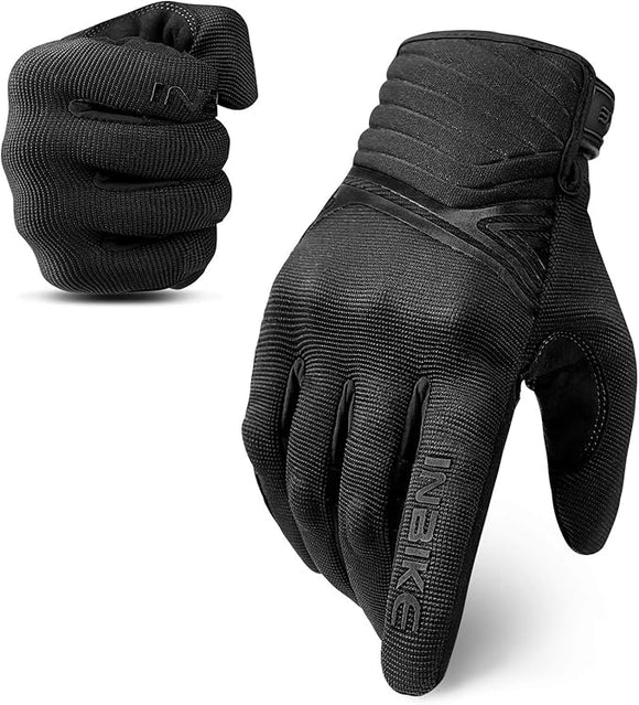 Breathable Mesh Motorcycle Gloves Touchscreen with TPR Palm Pad Hard Knuckle-Black-XXLarge