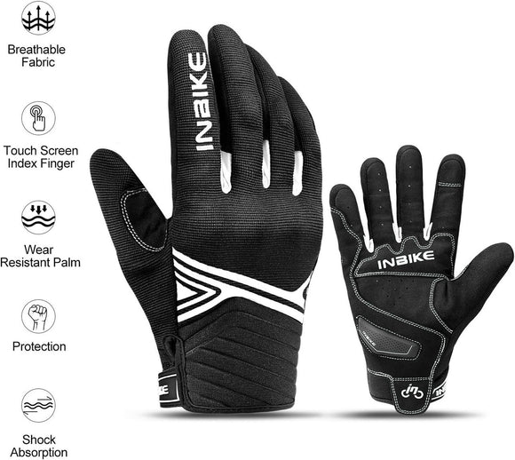 Breathable Mesh Motorcycle Gloves Touchscreen with TPR Palm Pad Hard Knuckle-White-XLarge