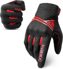 Breathable Mesh Motorcycle Gloves Touchscreen with TPR Palm Pad Hard Knuckle-Red-Small-1