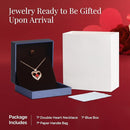 18K Rose Gold Necklaces for Women, 926 Sterling Silver Gifts for Mothers Day, Jewelry for Wife Mom Her Girlfriend, Birthstone Diamond Necklace for Birthday Anniversary, Heart Pendant Jewelry-AUG-4