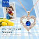 18K Rose Gold Necklaces for Women, 927 Sterling Silver Gifts for Mothers Day, Jewelry for Wife Mom Her Girlfriend, Birthstone Diamond Necklace for Birthday Anniversary, Heart Pendant Jewelry-SEP-3