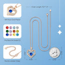 18K Rose Gold Necklaces for Women, 927 Sterling Silver Gifts for Mothers Day, Jewelry for Wife Mom Her Girlfriend, Birthstone Diamond Necklace for Birthday Anniversary, Heart Pendant Jewelry-SEP-4