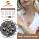 Infinity Love Heart Necklace, Birthstone Necklace for Women, Jewelry for Women with Healing Crystals, Allergy Free Pendant Necklace-11a-November-Amber Brown-3