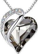 Infinity Love Heart Necklace, Birthstone Necklace for Women, Jewelry for Women with Healing Crystals, Allergy Free Pendant Necklace-13c-Protection-Crystal Black-1