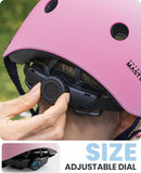 Outdoor Master Youth & Kids Bike Helmet - Adjustable Multi-Sports Skateboard Helmet with Removable Liners for Balance Bike, Toddler Scooter, One Wheel Hoverboard-Blue pink gradient-Small-3