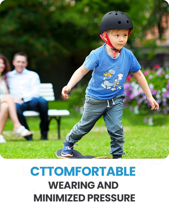 OutdoorMaster Youth & Kids Bike Helmet - Adjustable Multi-Sports Skateboard Helmet with Removable Liners for Balance Bike, Toddler Scooter, One Wheel Hoverboard-Black Red-Medium