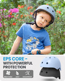 OutdoorMaster Youth & Kids Bike Helmet - Adjustable Multi-Sports Skateboard Helmet with Removable Liners for Balance Bike, Toddler Scooter, One Wheel Hoverboard-Light Blue-Medium-5