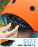 OutdoorMaster Youth & Kids Bike Helmet - Adjustable Multi-Sports Skateboard Helmet with Removable Liners for Balance Bike, Toddler Scooter, One Wheel Hoverboard-Orange-Large-3