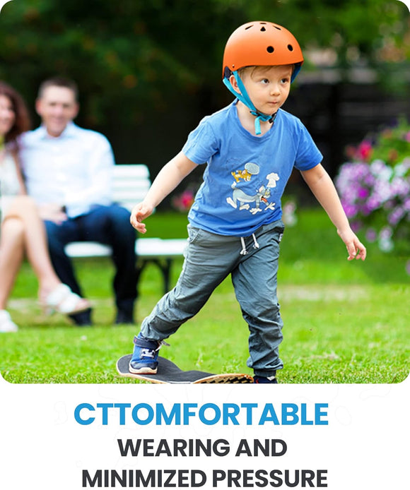 OutdoorMaster Youth & Kids Bike Helmet - Adjustable Multi-Sports Skateboard Helmet with Removable Liners for Balance Bike, Toddler Scooter, One Wheel Hoverboard-Orange-Small