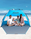 OutdoorMaster Pop Up 3-4 Person Beach Tent X-Large - Easy Setup, Portable Beach Shade Canopy Folding Sun Shelter with UPF 50+ UV Protection Removable Skylight Family Size (Blue)-8