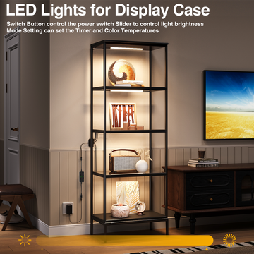 Under Cabinet Lighting, Timer & CCT 2700-6000K with Slider Dimmer, Plug-in 12Inch 12W Lights for Curio Cabinet, Kitchen, Bookshelf (4 Bars Kit) - 0