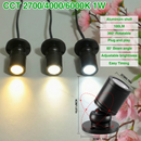 Dimmable LED Mini Spotlight, 12V CCT 2700K-6000K, Adjustable for Display, Cabinet, Showcase, Artwork, 360° Rotatable Accent Lighting, Surface Mount with Slider Dimmer & Adapter (CCT, 8Pack)-3
