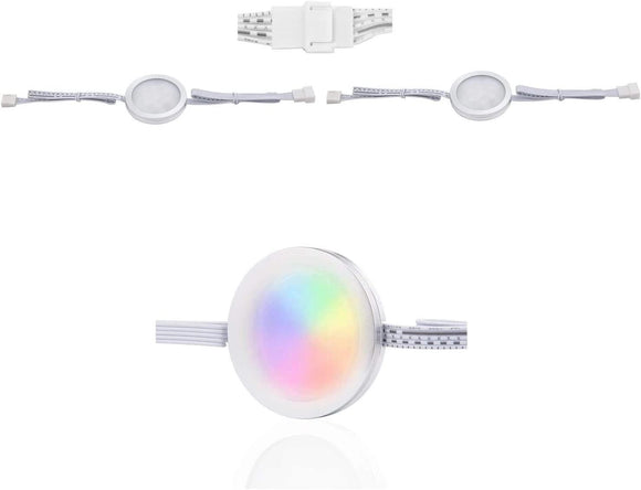 Under Counter LED Light Kit, RGBWW Under Cabinet Lighting, 10 Packs Colored Cabinet Lights with Wireless 40-Key IR Dimmable Remote Control (10 Lights)