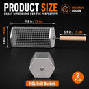 Rolling Grill Basket with Removable Handle, 304 Stainless Steel BBQ Grilling Basket for Vegetables, Fish, Shrimp & Meat-4