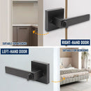 Matte Black Privacy Door Lever Handles with Keys, 2 Pack Heavy Duty Interior Door Lockset, Adjustable 60/70mm Backset, Reversible for Bedroom Bathroom Home Office-6