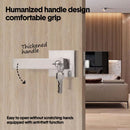Privacy Door Lever Handle with Key, Heavy Duty Interior Door Lock, Adjustable Latch-Silver-7