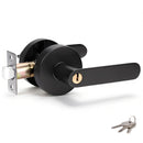 Privacy Door Lever Handle with Key, Heavy Duty Interior Door Lock, Round Design, 1 Pack, Matte Black-1
