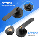 Privacy Door Lever Handle with Key, Heavy Duty Interior Door Lock, Round Design, 1 Pack, Matte Black-3