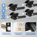Privacy Door Lever Handle with Key, Heavy Duty Interior Door Lock, Round Design, 1 Pack, Matte Black-5