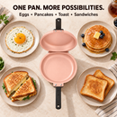Double-Sided Non-Stick Frying Pan, Flip Pancake Pan with Heat-Resistant Handle for Eggs, Pancakes & Toast, Gas Electric & Ceramic Stoves-Pink-9