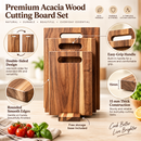 3Pcs Wooden Cutting Board Set with Storage Stand, Chopping Boards for Kitchen Food Preparation-8