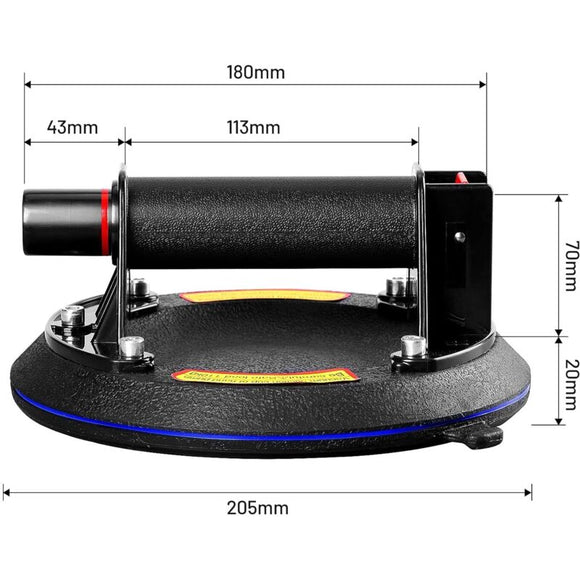 Tile Suction Cup, 2 Pieces 8" Professional Glass Suction Cup, Glass Lifting Suction Cup, Glass Vacuum Suction Cup, Load