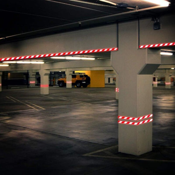 2 pcs Reflective Tape Safety Warning Reflective Sticker Film White Red, Fluorescent Safety Tape Sticker For Night