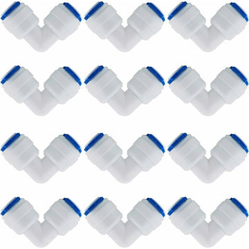 12 pcs RO Water Filter Accessories Nozzle Fitting 1/4 Inch 90 Degree Right Angle Fast Docking For Connecting Water Pipe
