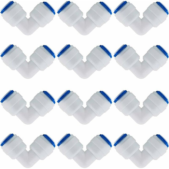 12 pcs RO Water Filter Accessories Nozzle Fitting 1/4 Inch 90 Degree Right Angle Fast Docking For Connecting Water Pipe
