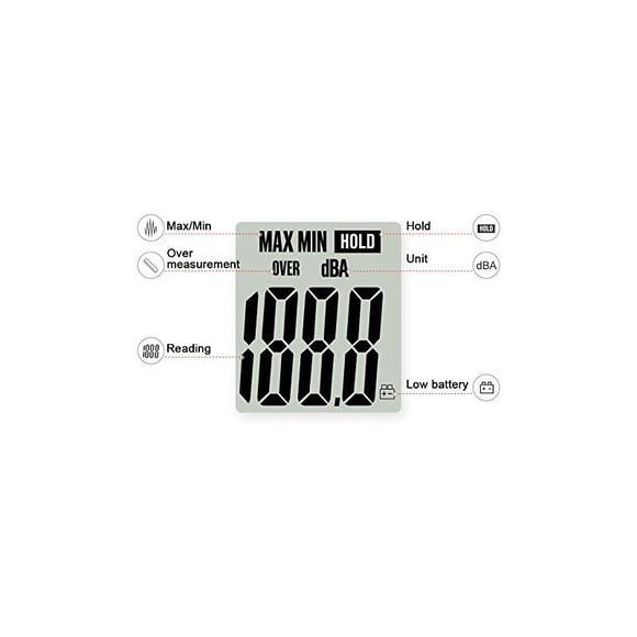 Sound Level Meter 40-130Dba, Professional Decibel Meter With Backlit Display (9V Battery Included)
