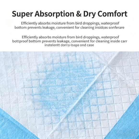 Pee Pad (Pulp/Non-woven Fabric) Size: 250*330mm Color: Blue for Parrots (100 pieces)