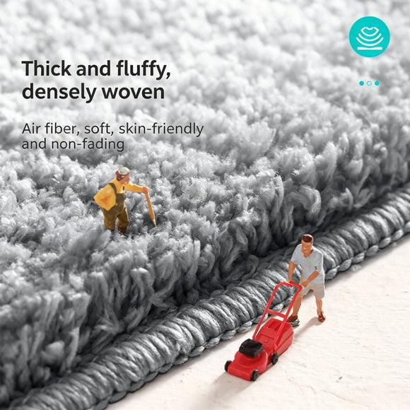 Ultra-soft and absorbent bathroom mat | 3.5cm thick, antibacterial and non-slip TPR material, machine washable, quick-drying, suitable for showers, bathtubs and entryways (Gray, 19.69*31.5in)