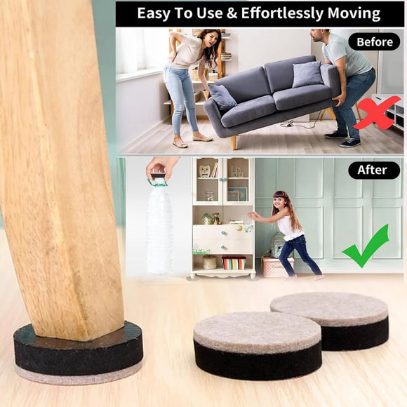 Furniture Risers - 16 Pieces - Furniture Riser Set - Bed Riser - Adjustable Furniture Legs - Furniture Coasters - Furniture Felt - Strong Space-Saving Riser - Felt Pads - Self-Adhesive - Anti-Slip - Floor Protection - Furniture Elevation - Bed Risers