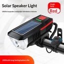 Bike Horn Headlight Solar/USB Dual Charging Bike Horn Light High Brightness Bike Headlight Waterproof Bike Horn Light Ideal for Mountain and Road Night Riding Essential Gear for Night Cycling-2