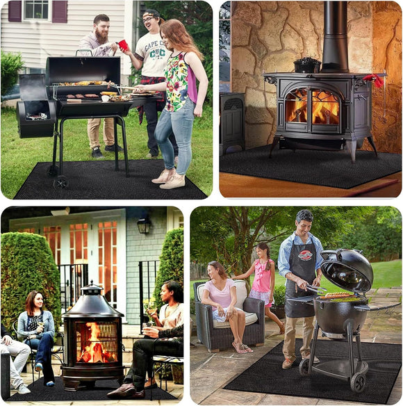 39*72 inches Under Grill Mat for Outdoor Grill,Fireproof Grill Pad for Fire Pit,Indoor Fireplace Mat Fire Pit Mat,Oil-Proof Waterproof BBQ Protector for Decks and Patios