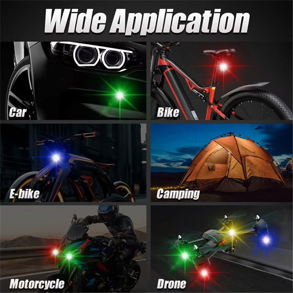 6PCS Wireless LED Lights for Car with Remote Control, Halloween Wireless LED Strobe Lights 8 Colors USB IP65 Waterproof Anti-Collision Warning Light for Car Interior Truck Drone Aircraft Bike