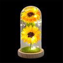 Sunflower Gift for Women,Sun Flowers Home Decor,Preserved Sunflower Bouquet in Glass Dome,Birthday Gifts for Her Mom-5