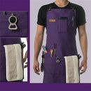 Chef and BBQ Apron - Canvas, Stainless Steel Hardware - Cross Back Straps（Purple, with only one apron）-2