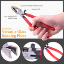 Premium Glass Running Breaking Pliers and Class Cutter Kit, Heavy Duty Glass Cutting Tool with Rubber Tip, Work Great for Stained Glass, Mosaics, Fusing, Breaking-3