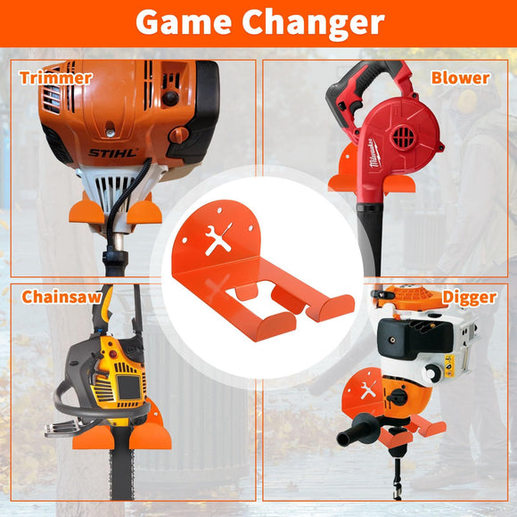 Trimmer Rack Wall Mount - Heavy Duty Wall Hanger for Grass Trimmer Garden Tools Chainsaw Hedge Trimmer 1 Pack Orange（D model）