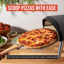 Removable Pizza Shovel With Foldable Wooden Handle For Easy Storage Spatula Paddle For Baking(Flat handle)-4