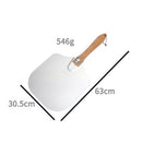 Removable Pizza Shovel With Foldable Wooden Handle For Easy Storage Spatula Paddle For Baking(Flat handle)-5