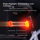 Smart Bike Tail Light Brake Sensing Bicycle Rear Lights Rechargeable Waterproof Bright LED Bike Light Cycling Safety Road BikeTaillight Accessories 6 Modes-2