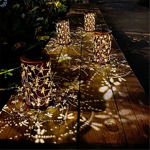 Birthday Gifts for Women Mom Grandma Ladies Solar Lanterns Outdoor Hanging Dragonfly Hollowed-Out Metal Waterproof LED Garden Decor Outside for Patio Yard Porch