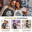 2pcs Apron Set - Wedding Engagement Gifts for Couples, Funny Kitchen Gifts for Couples, Husband, Wife, Boyfriend, Girlfriend, Him Her, Bridal Shower Gifts, Unique Valentine's Day gifts ideas-4