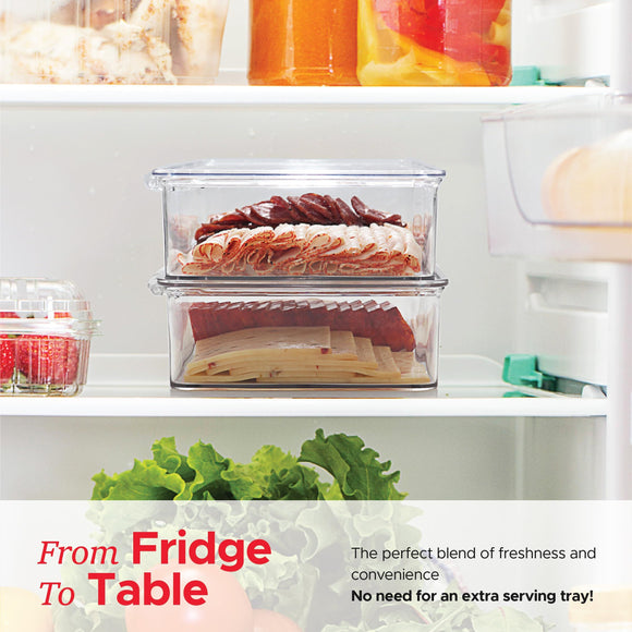 Bacon Container For Refrigerator (2 Pack) Fridge Storage Organizer | Cheese & Deli Storage Container | Bacon Keeper | Cold Cuts Meat Saver | Cheese Holder, BPA Free