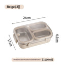 Stainless Steel Lunch Box, 3 Compartments Metal Bento Box for Kids Adults, Leak-Proof Lunch Box for School Office, Dishwasher Safe, BPA-Free-1